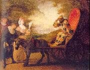 WATTEAU, Antoine Harlequin, Emperor on the Moon oil painting artist